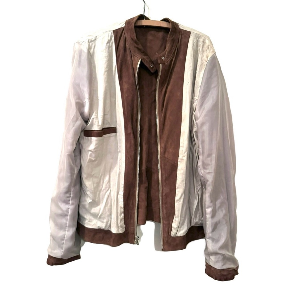 SALE * Vintage Italian Cognac Suede Moto Jacket * EVC - Picture 6 of 10